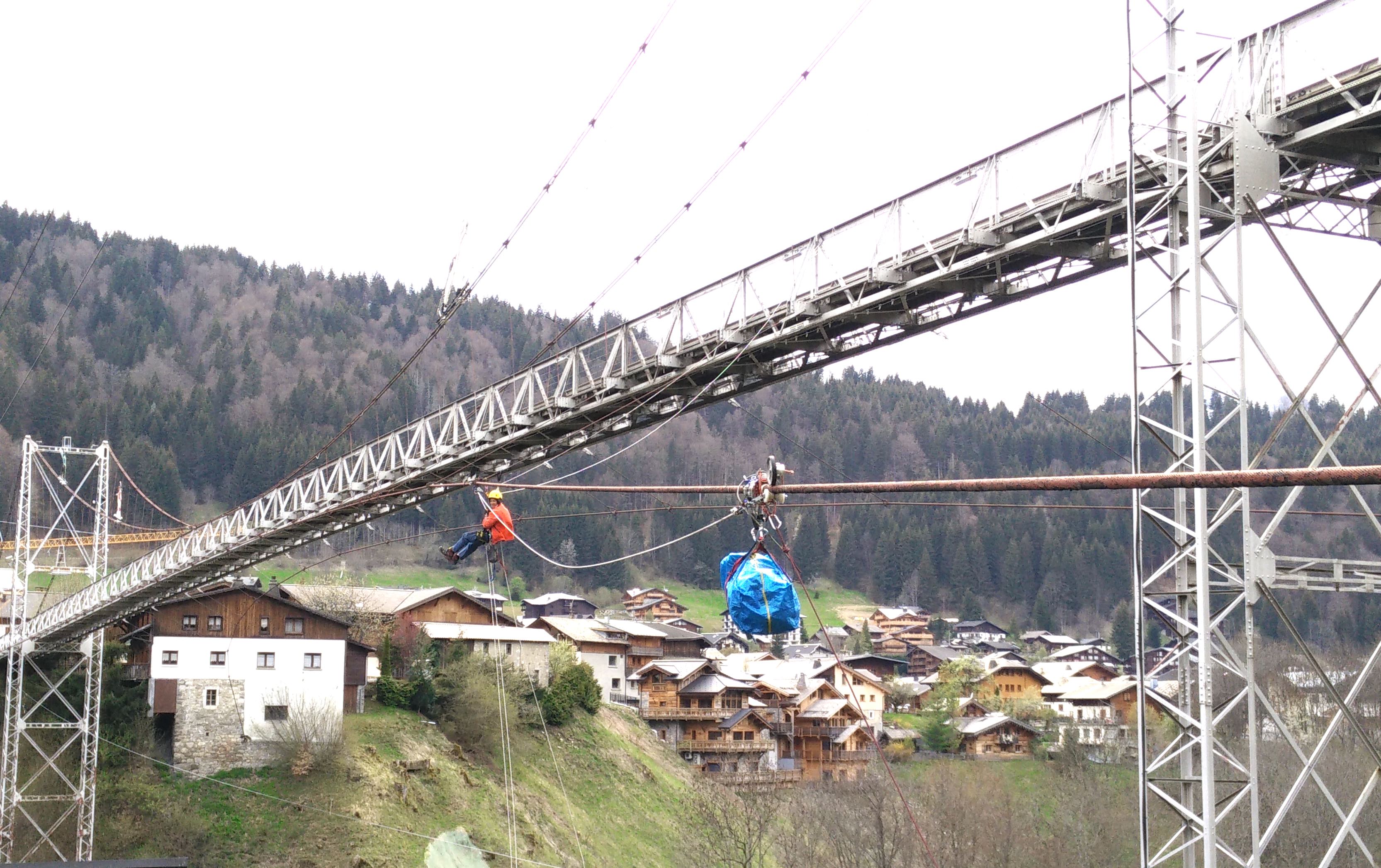 Magnetic rope testing of a pedestrian footbridge