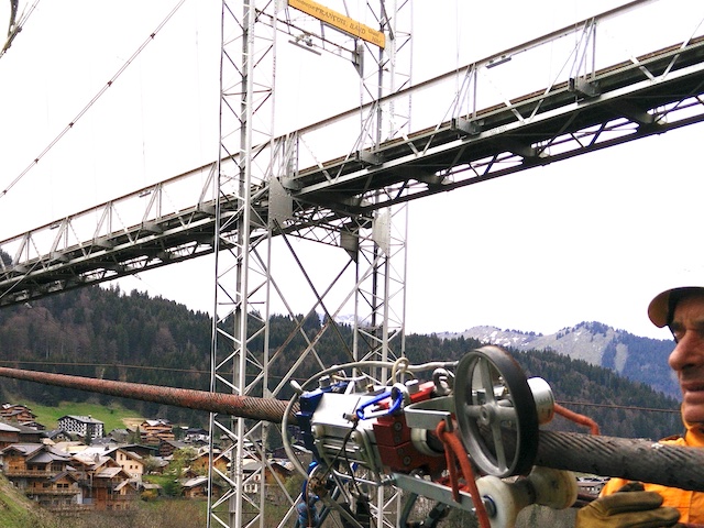 setup for parabolic rope MRT inspection