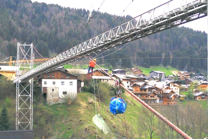 Inspection magnéto-inductive des câbles d'une passerelle piéton